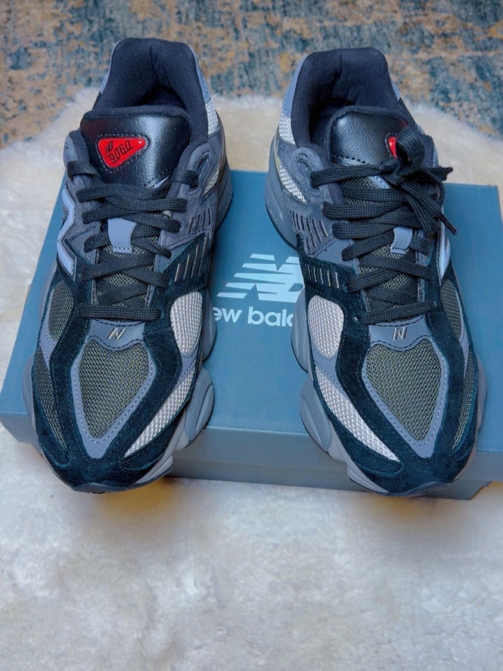 New Balance Black & Gray Chunky Mesh Trainer